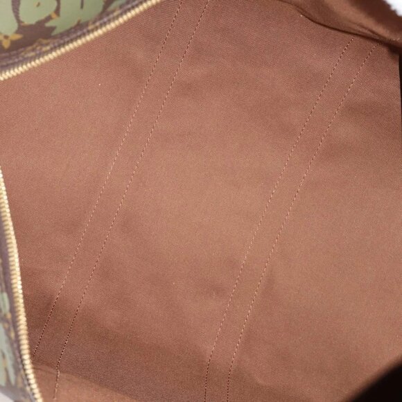 LOUIS VUITTON Monogram Graffiti Keepall 50 Boston Bag Khaki M92196 Auth 115621AM - Picture 11 of 16